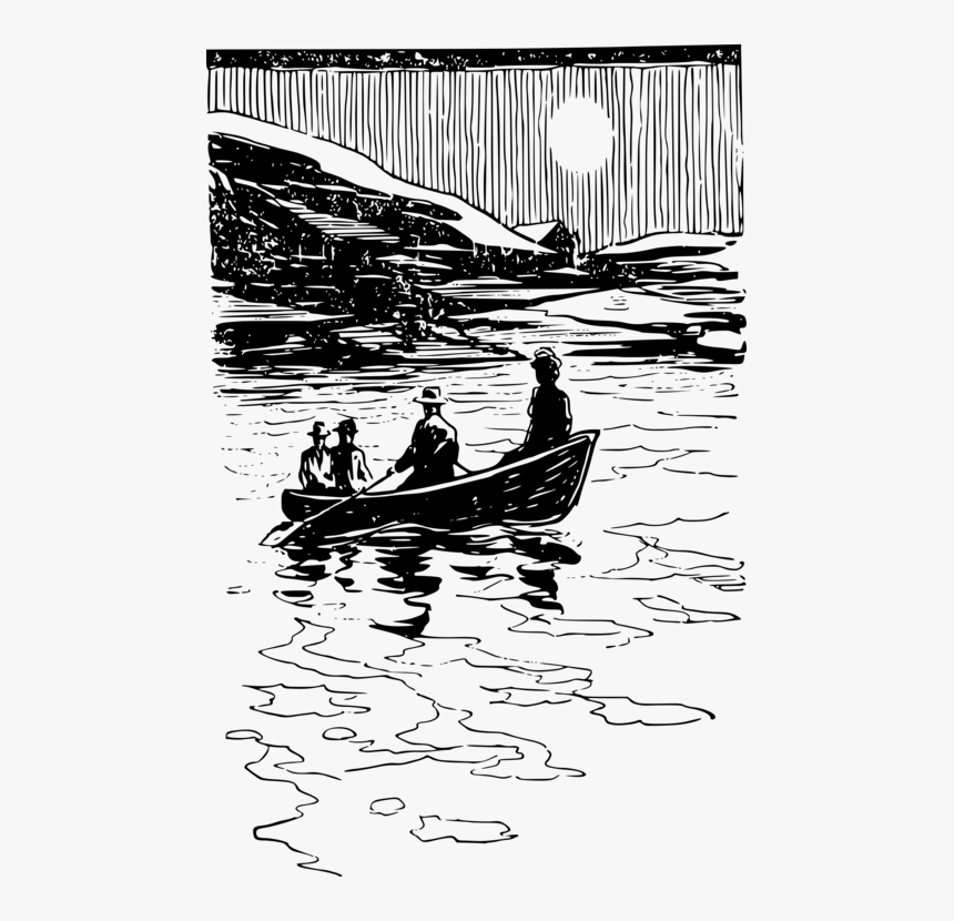 row boat clip art black and white