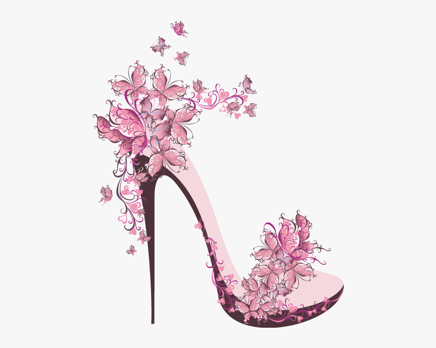 High Heel Wedding Church High Heeled Footwear Shoe - High Heel Shoe With Flowers, HD Png Download