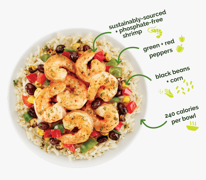 Transparent Shrimp Clipart Black And White - Cilantro Lime Shrimp Bowl Costco, HD Png Download