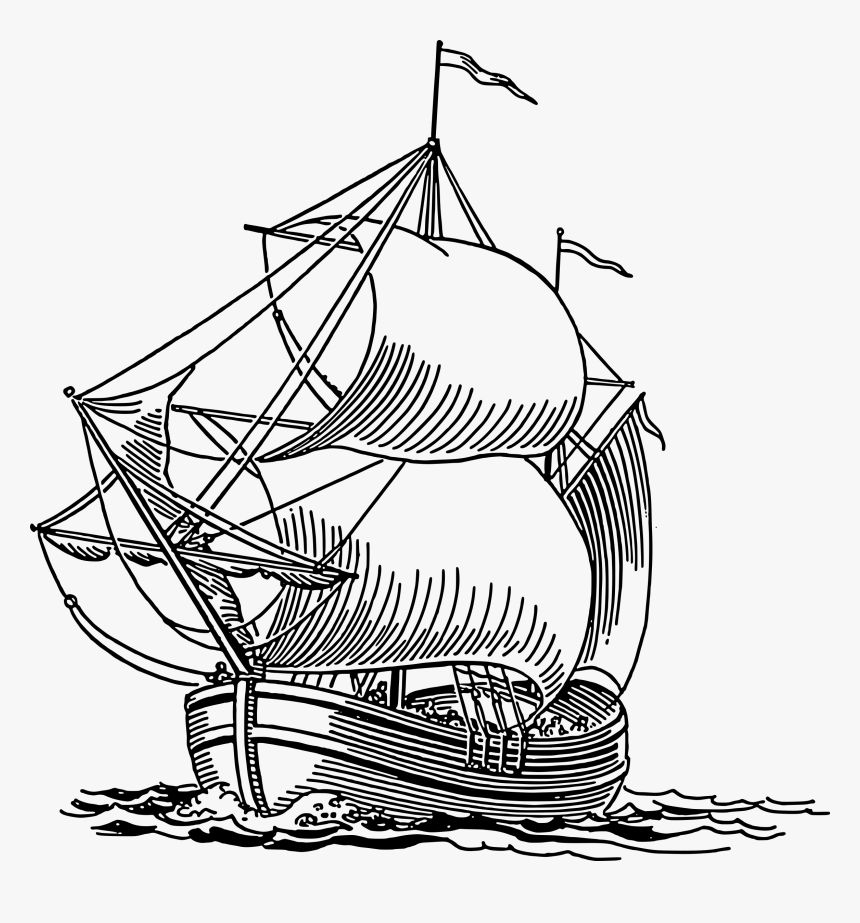 Pin By Vaishal On Imag - Ship On Ocean Clipart Black And White, HD Png Download