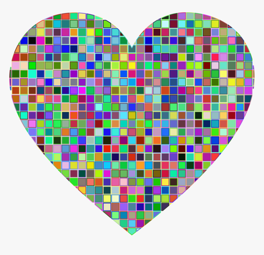 Heart,square,art - Mosaic Art Clip, HD Png Download