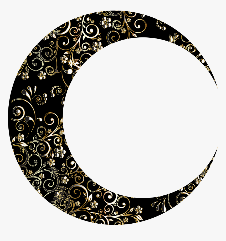 The Moon Png -gold Floral Crescent Moon Mark Ii 12 - Crescent Moon Clipart Transparent Background, Png Download