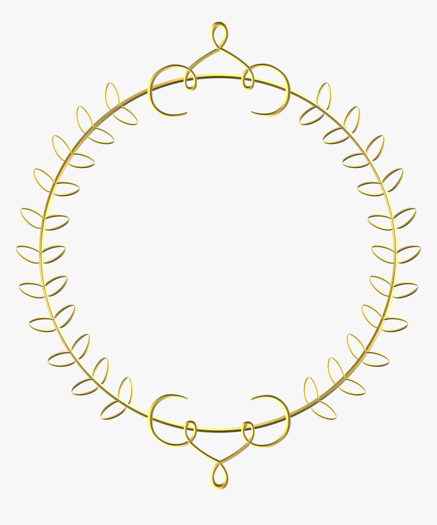 Gold Frame Circle Free Picture - Photograph, HD Png Download