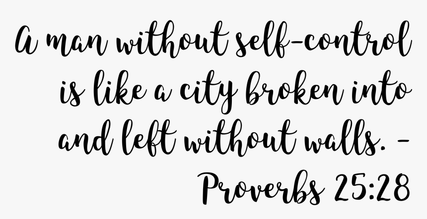 Without Righteous Self-control, My Heart Is Wide Open - Calligraphy, HD Png Download