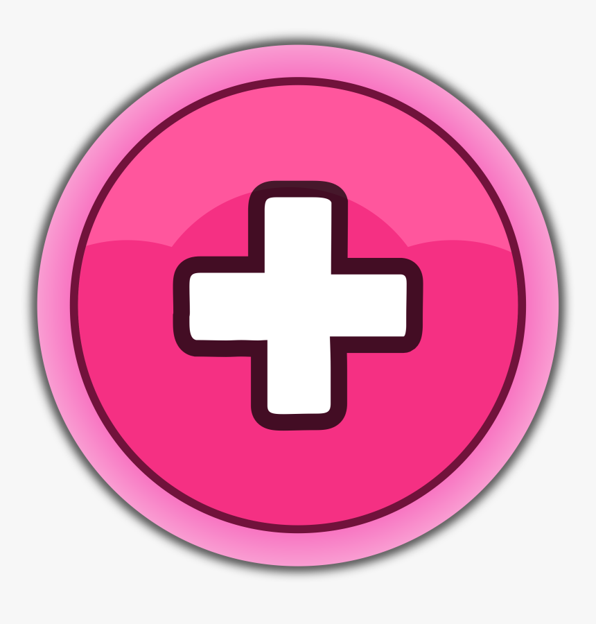 Pink Button Plus Clip Arts - First Aid Kit Vector, HD Png Download