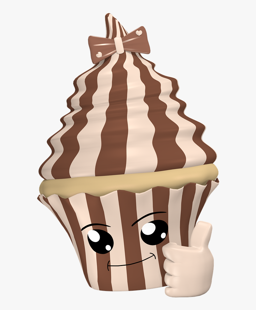 Cupcake, Kawaii, Emoticon, Emoji, Face, Smiley - Illustration, HD Png Download