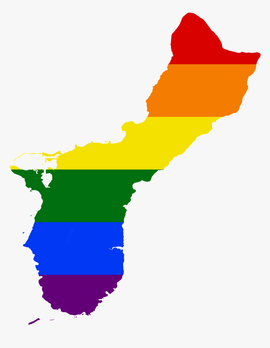 Lgbt Flag Map Of Guam - Guam Flag Map, HD Png Download