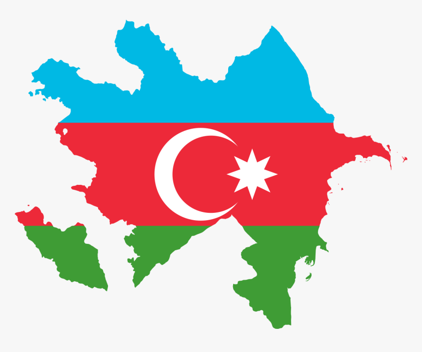 Azerbaijan Flag Map, HD Png Download