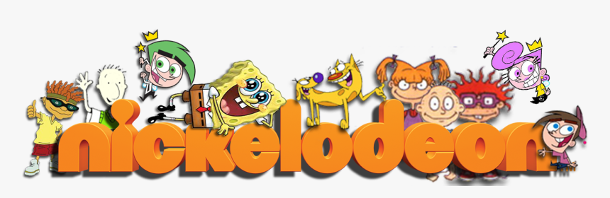 From Fairly Odd Parents To Spongebob We Have The Nickelodeon - Nickelodeon Logo With Characters, HD Png Download