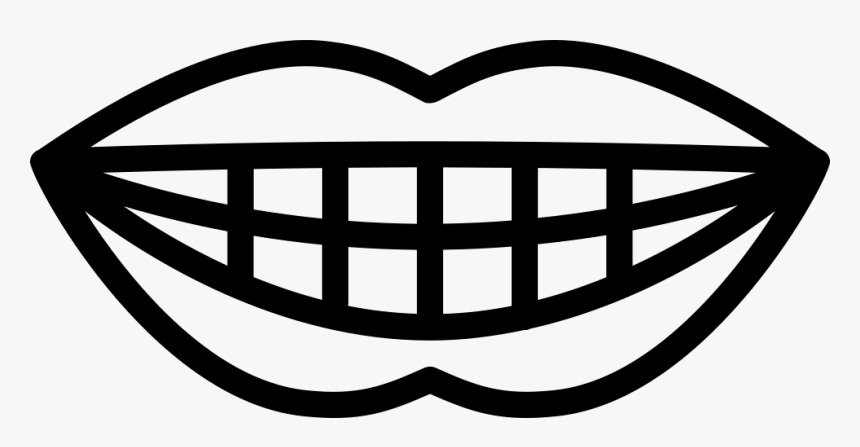 Smiling Mouth Showing Teeth - Parts Of Body Teeth Outline, HD Png Download