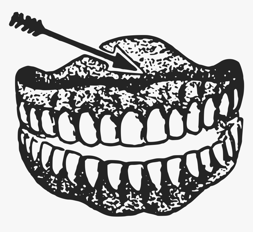 This Free Icons Png Design Of Dentures Teeth With Arrow - Dentures Black And White, Transparent Png