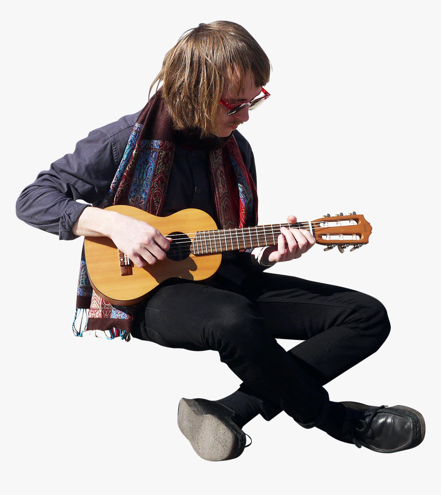 Playing Sitting Png Image - People Play Guitar Png, Transparent Png