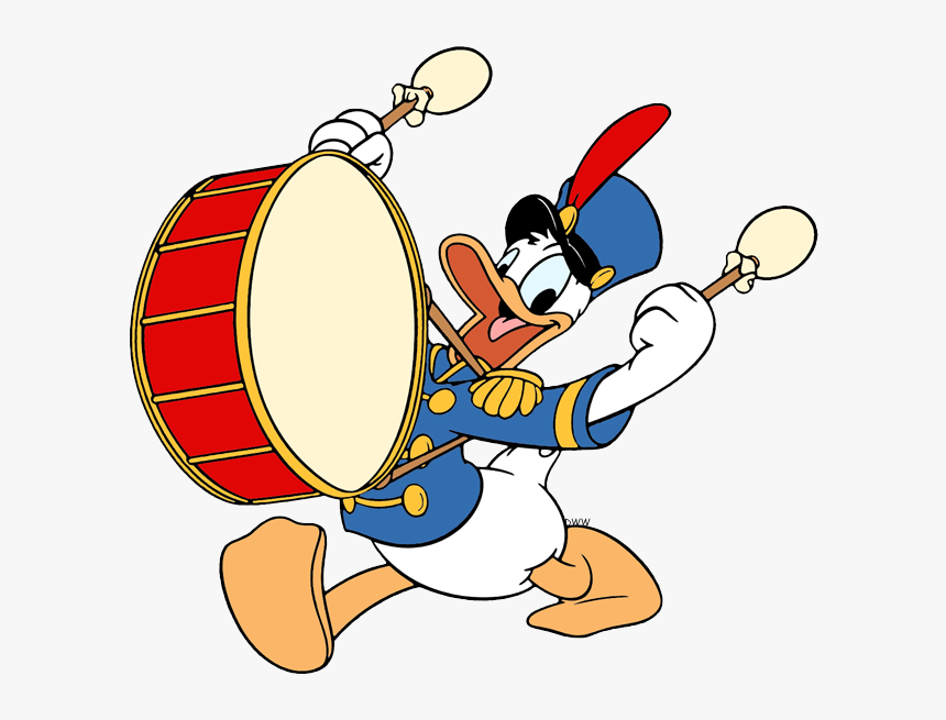 Playing The Drum In A Marching Band - Donald Duck Marching Band, HD Png Download