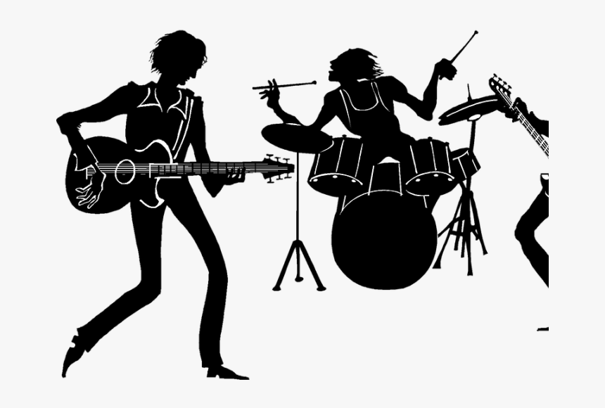 Band-plays - Rock Band Silhouette Png, Transparent Png