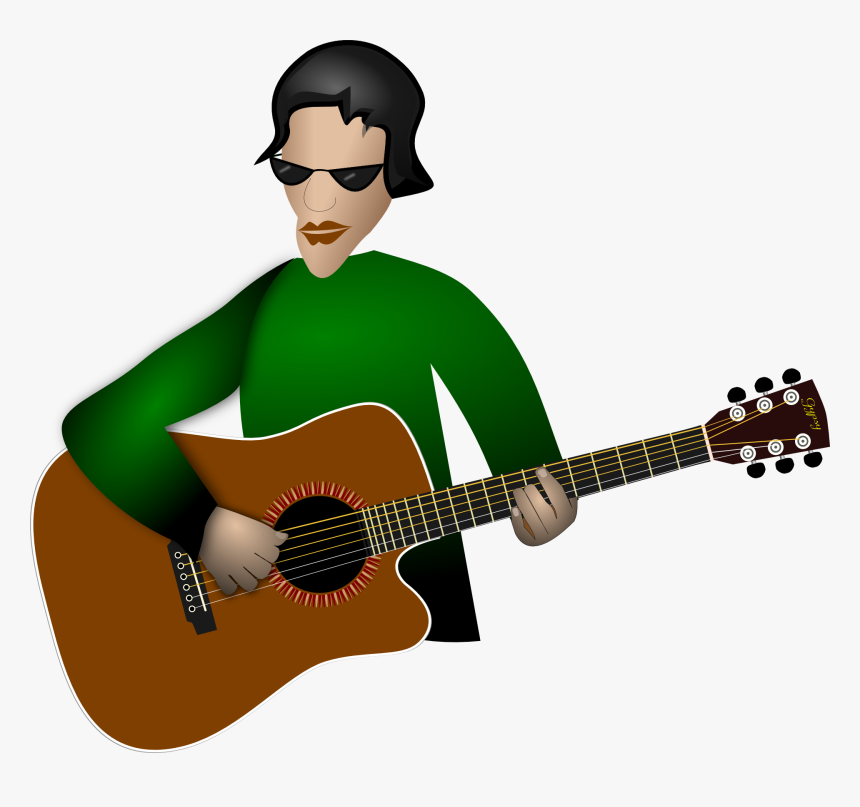 Acoustic Guitar, Guitar, Man, Playing, Musician, Band - Playing Guitar In Clipart, HD Png Download