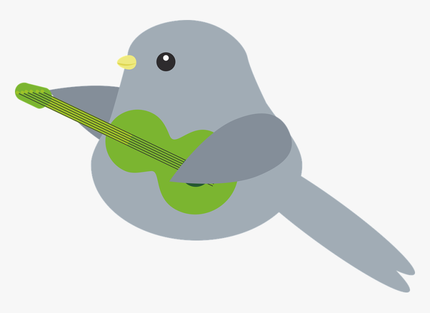 Transparent Pajaro Png - Bird Playing Guitar Cartoon, Png Download