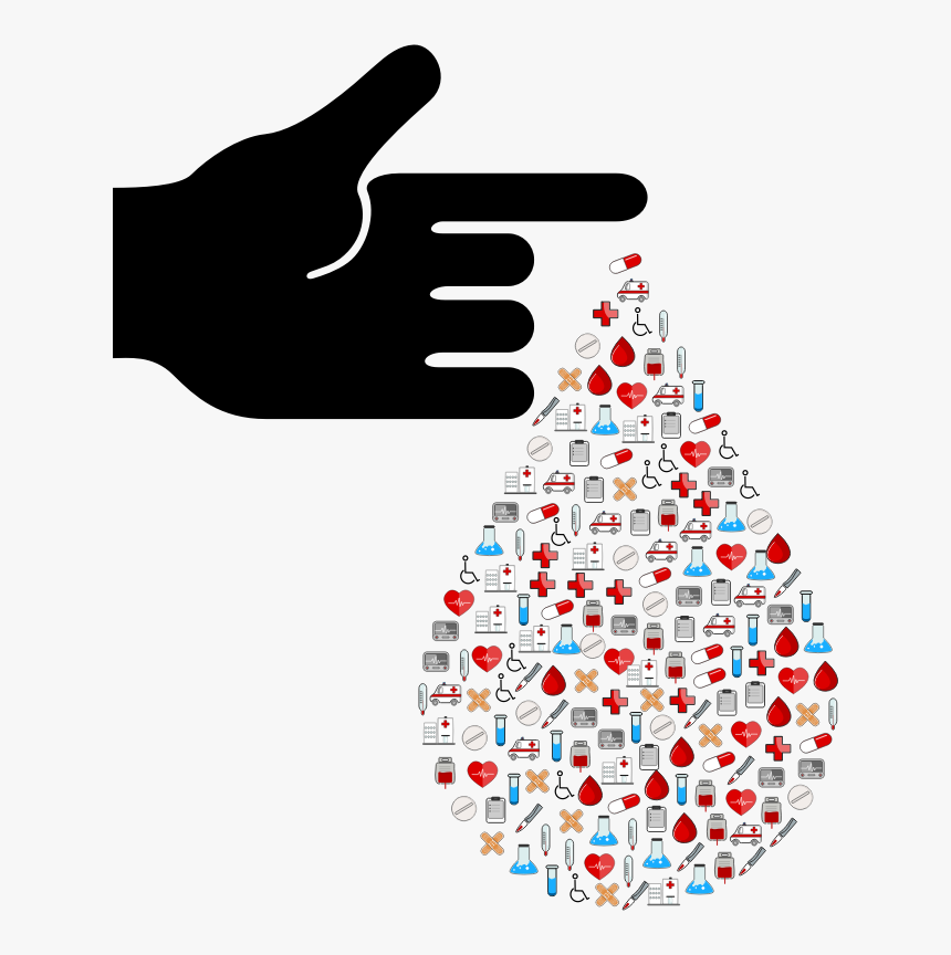 Diabetes Blood Drop Medical Icons - Type Ii Diabetes Clipart, HD Png Download