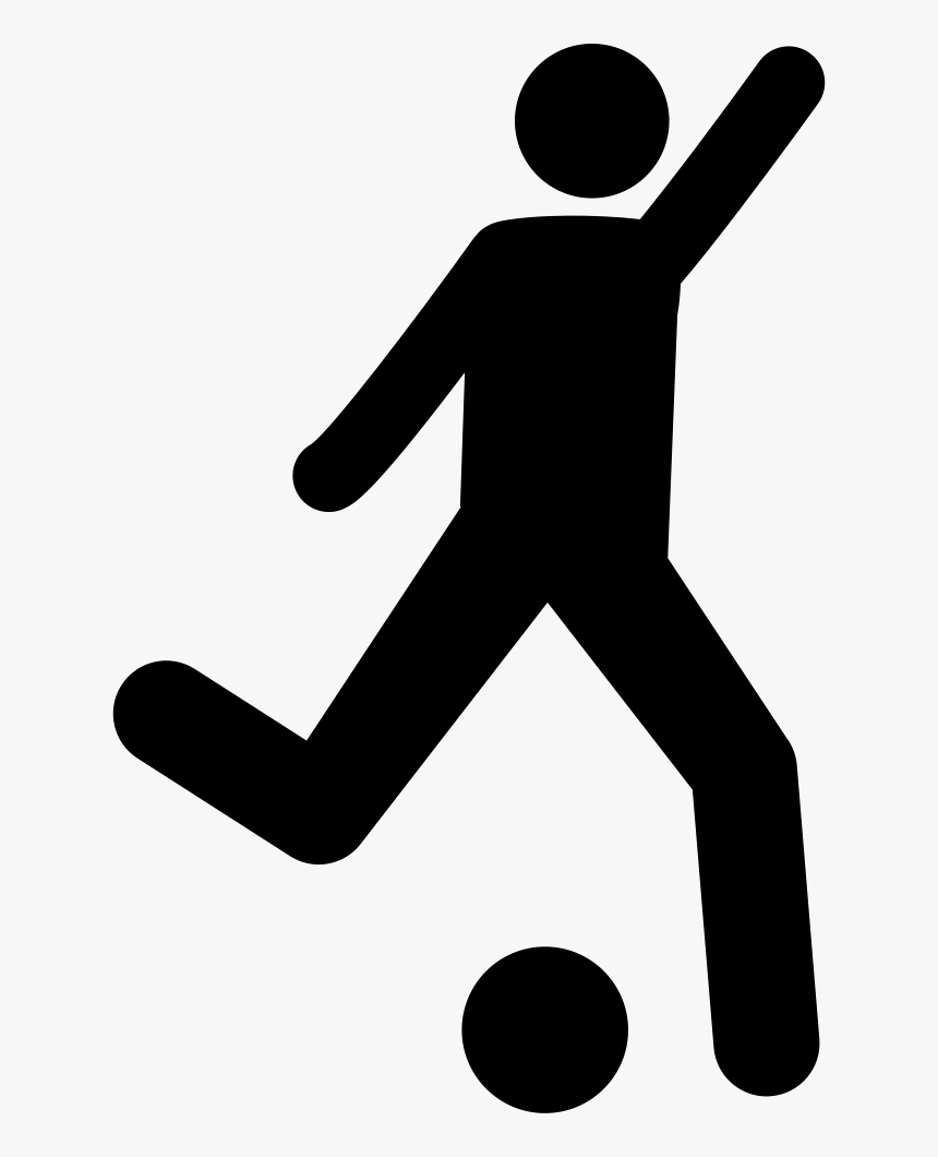Football Player Attempting To Kick Ball Svg Png Icon - Football Player Icon Transparent, Png Download