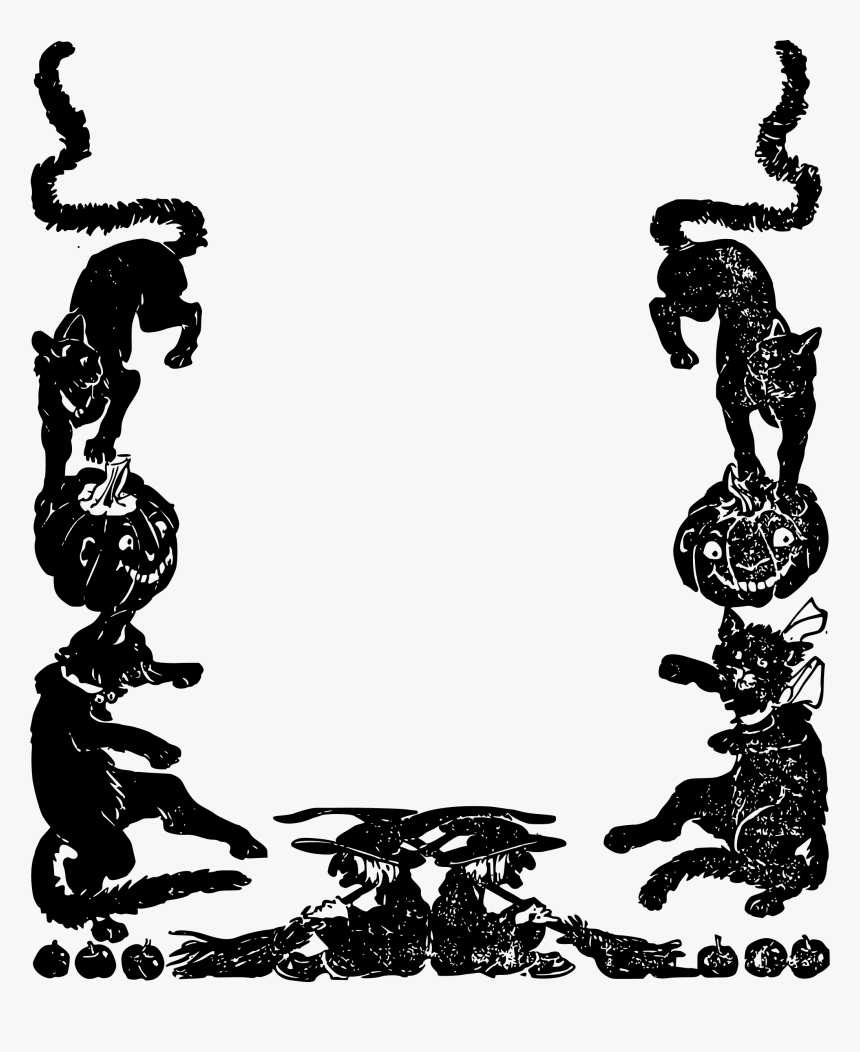 Borders And Frames Halloween Picture Frames Holiday - Halloween Border Black White, HD Png Download