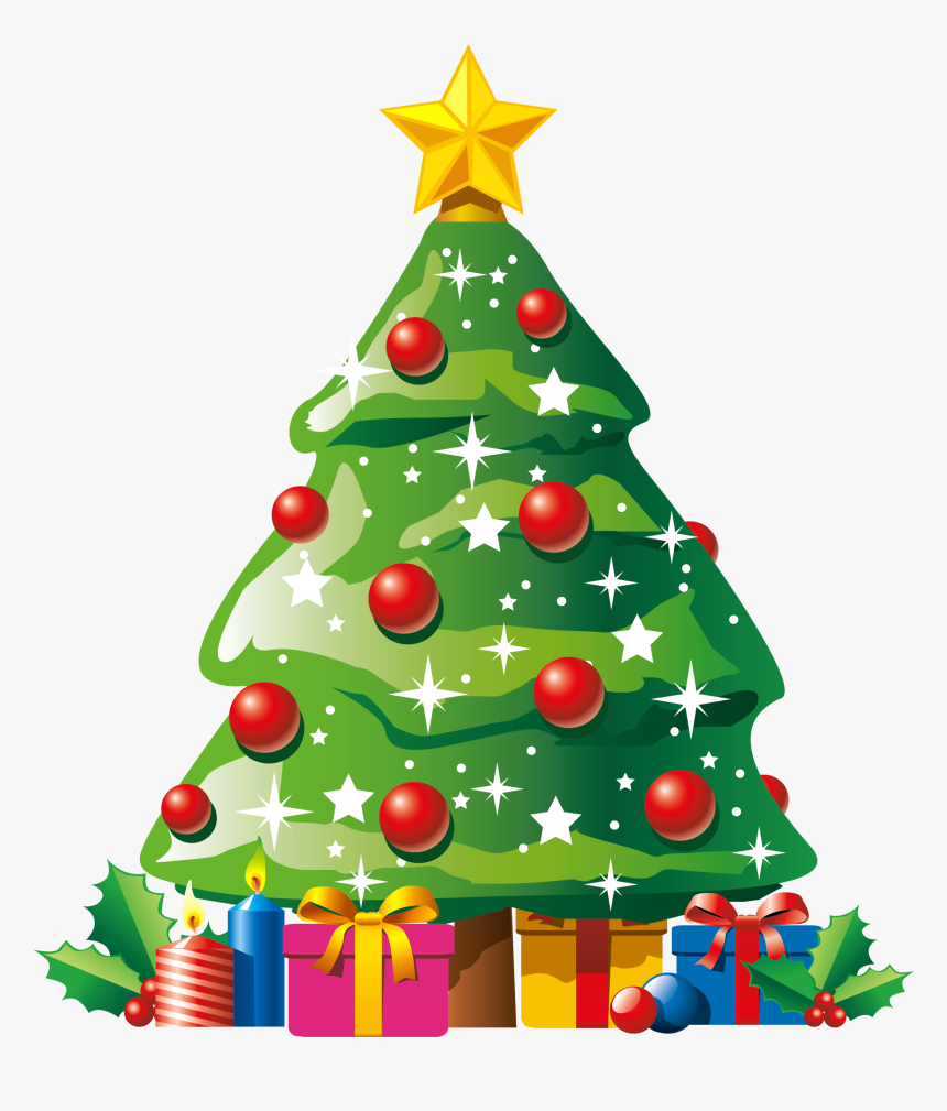 Christmas Tree Clipart Classy Holiday - Christmas Tree With Presents Clipart, HD Png Download