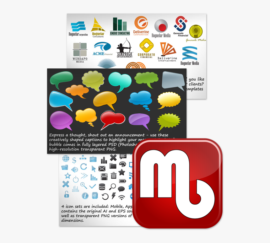 Graphic Design Bundle Of Icons, Logos, Captions, Buttons - Icon, HD Png Download