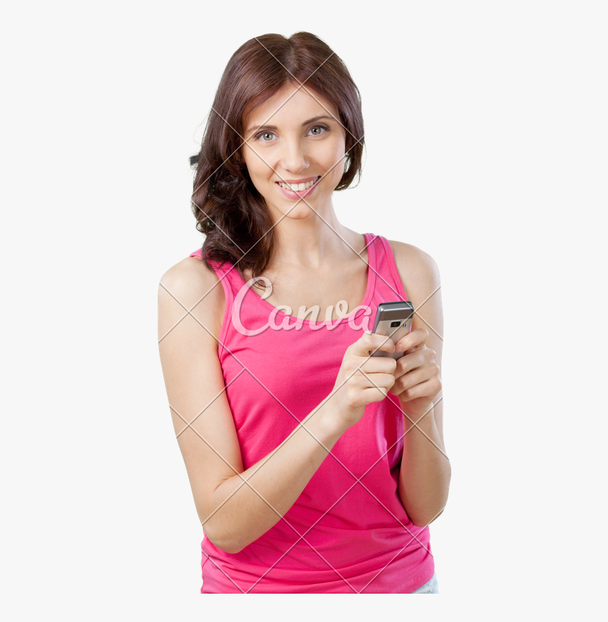 Girl On Cell Phone Png - Indian Excited Woman, Transparent Png