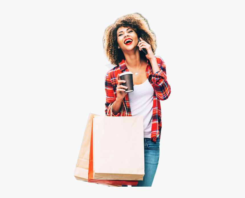 Happy Girl Shopping Png, Transparent Png
