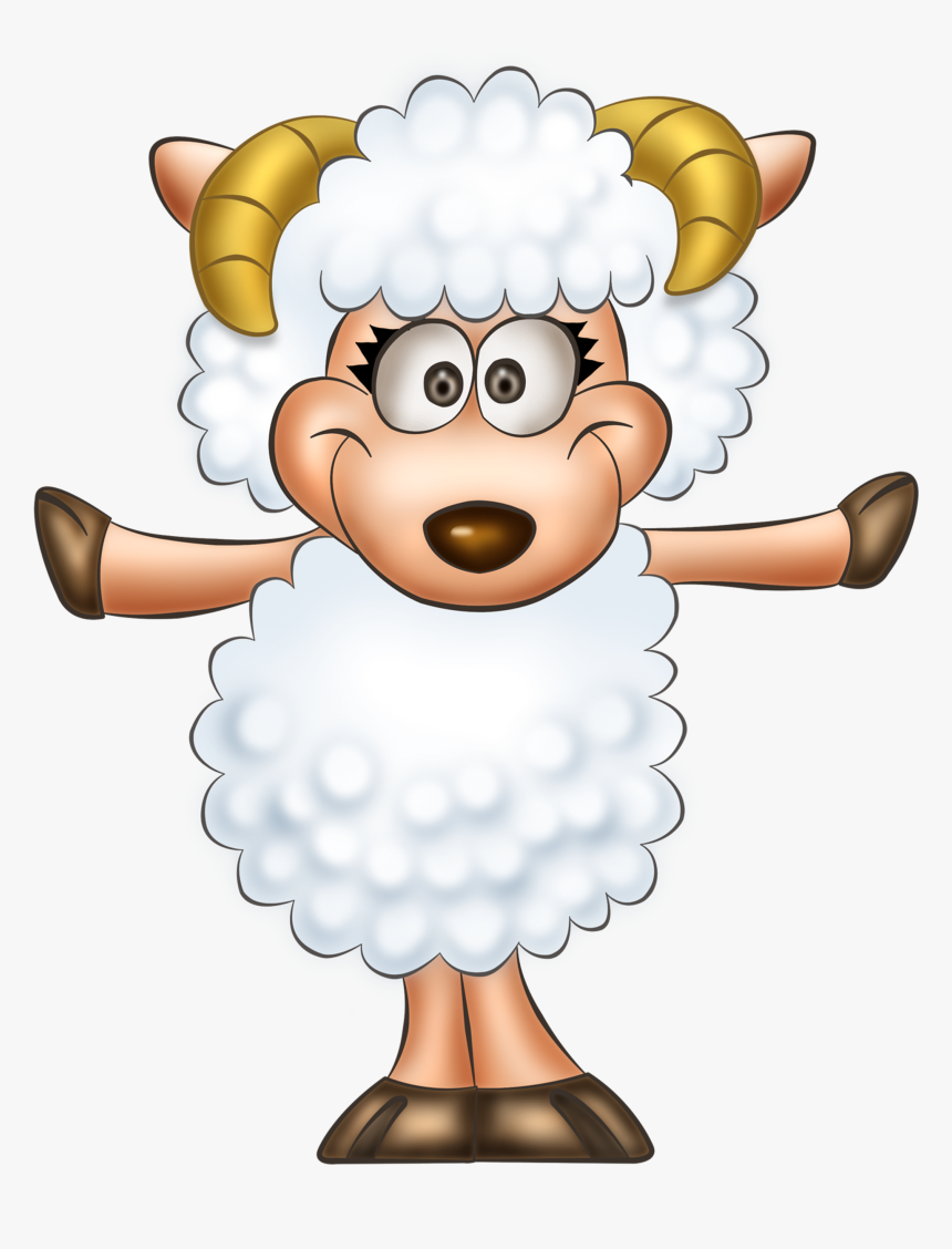 Cute Sheep Cartoon Png, Transparent Png
