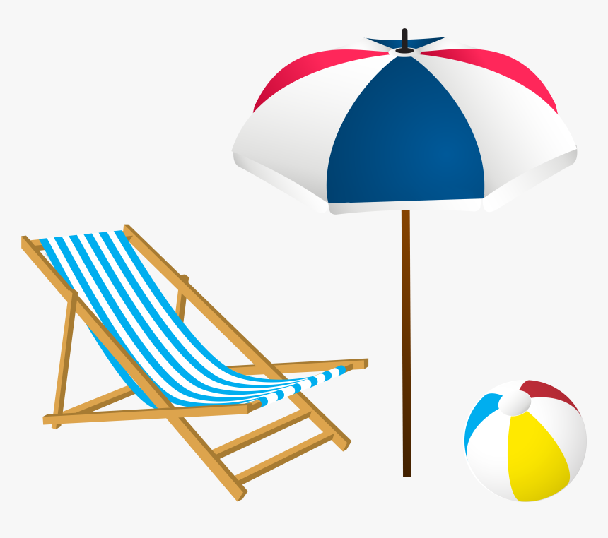 Summer Beach Clip Art - Beach Lounger Png, Transparent Png