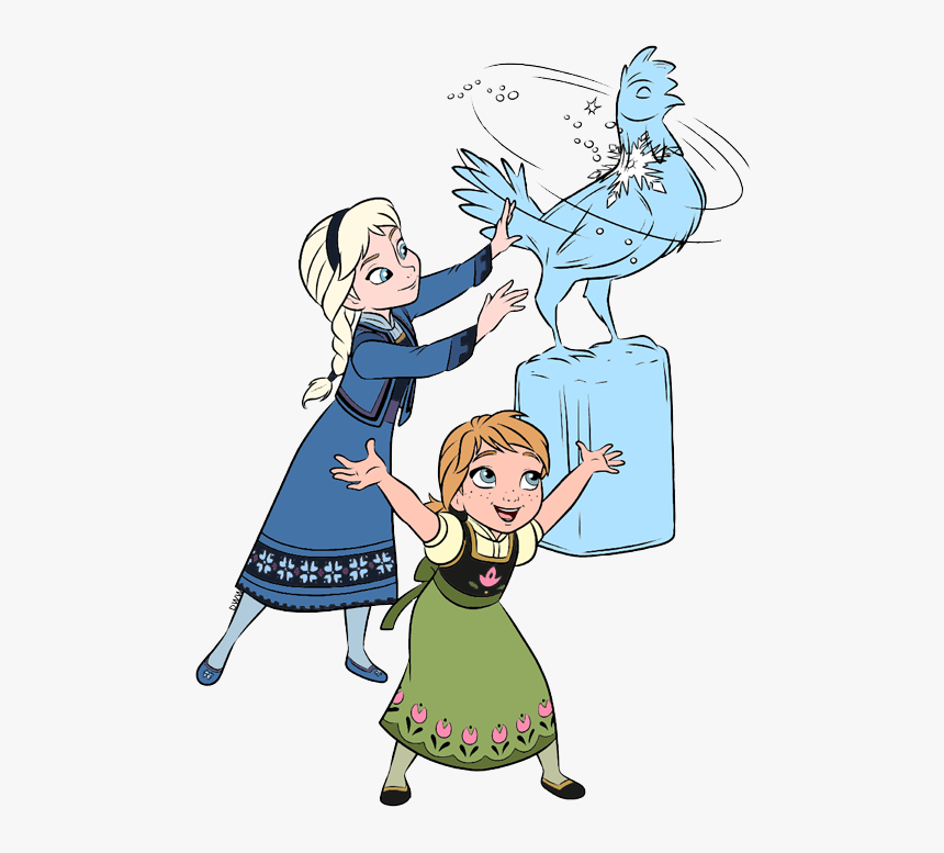 Frozen Clipart Frost - Young Elsa And Anna Clipart, HD Png Download