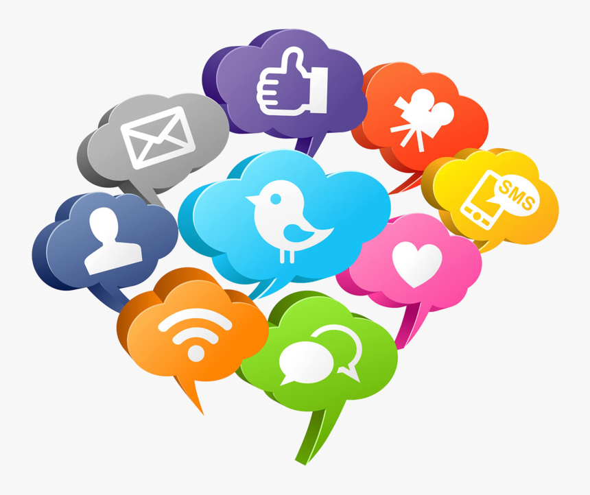 Media Marketing Optimization Mass Social Download Hd - Social Media Speech Bubble, HD Png Download