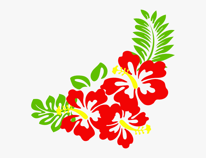 Hibiscus Nat Clip Art At Clker - Clipart Hawaiian Flowers, HD Png Download