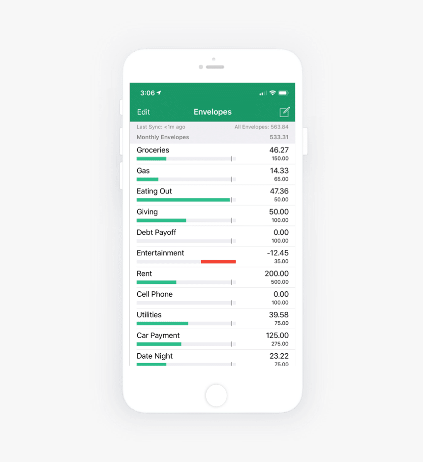 Iphone Showing Home Budget App With A List Of Categories - Mobile Phone, HD Png Download