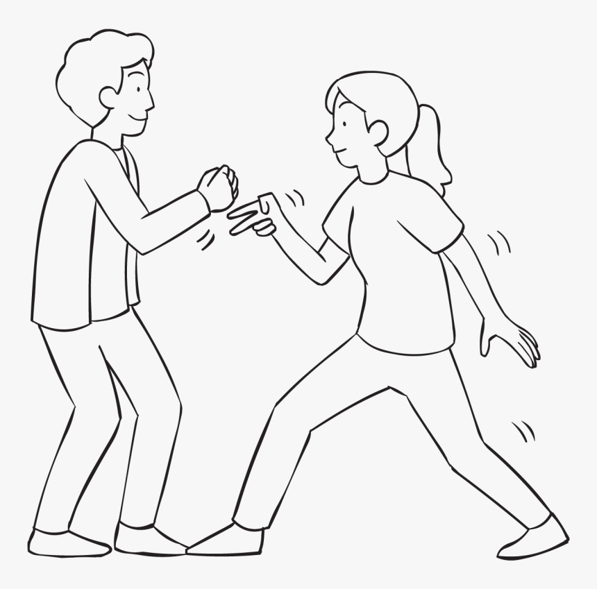 Two People Standing Back To Back Png - Line Art, Transparent Png