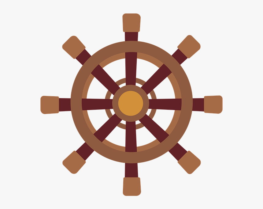 Ship, Helm, Steering, Boat, Nautical, Captain, Marine - Silhouette Ship Wheel Clipart, HD Png Download