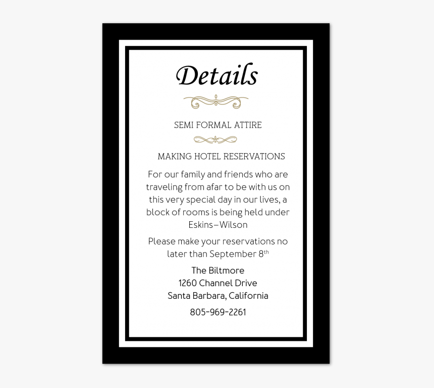 Black Tie Invitation Enclosure Card 
								data-caption - Maya Angelou Quotes Printed, HD Png Download