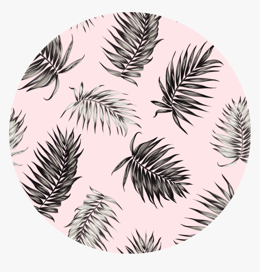 Palm Leaves Png -black And Pink Palm Leaves - Palm Seamless Pattern, Transparent Png