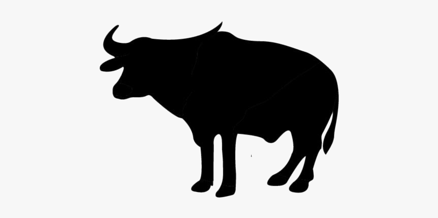 Transparent African Buffalo Png Cartoon - Silhouette Water Buffalo Vector, Png Download