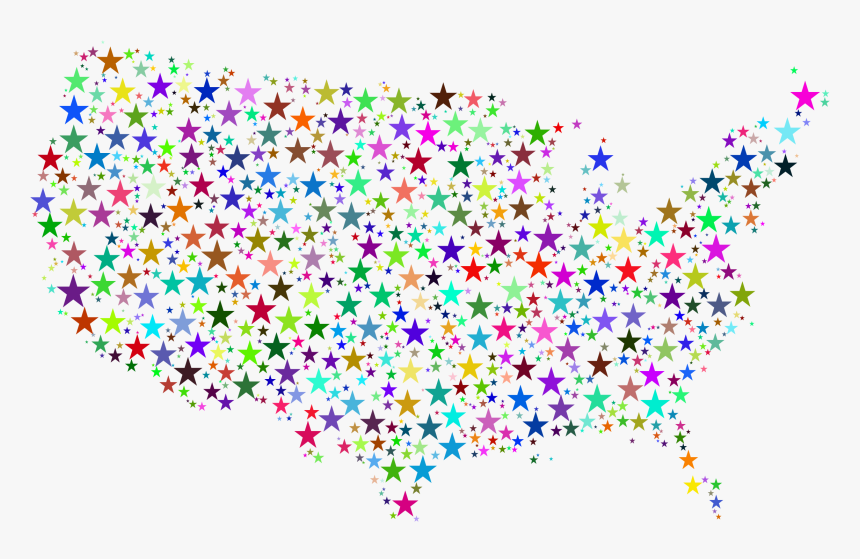 United States Map Prismatic Stars Clip Arts - Red White And Blue Border Design, HD Png Download