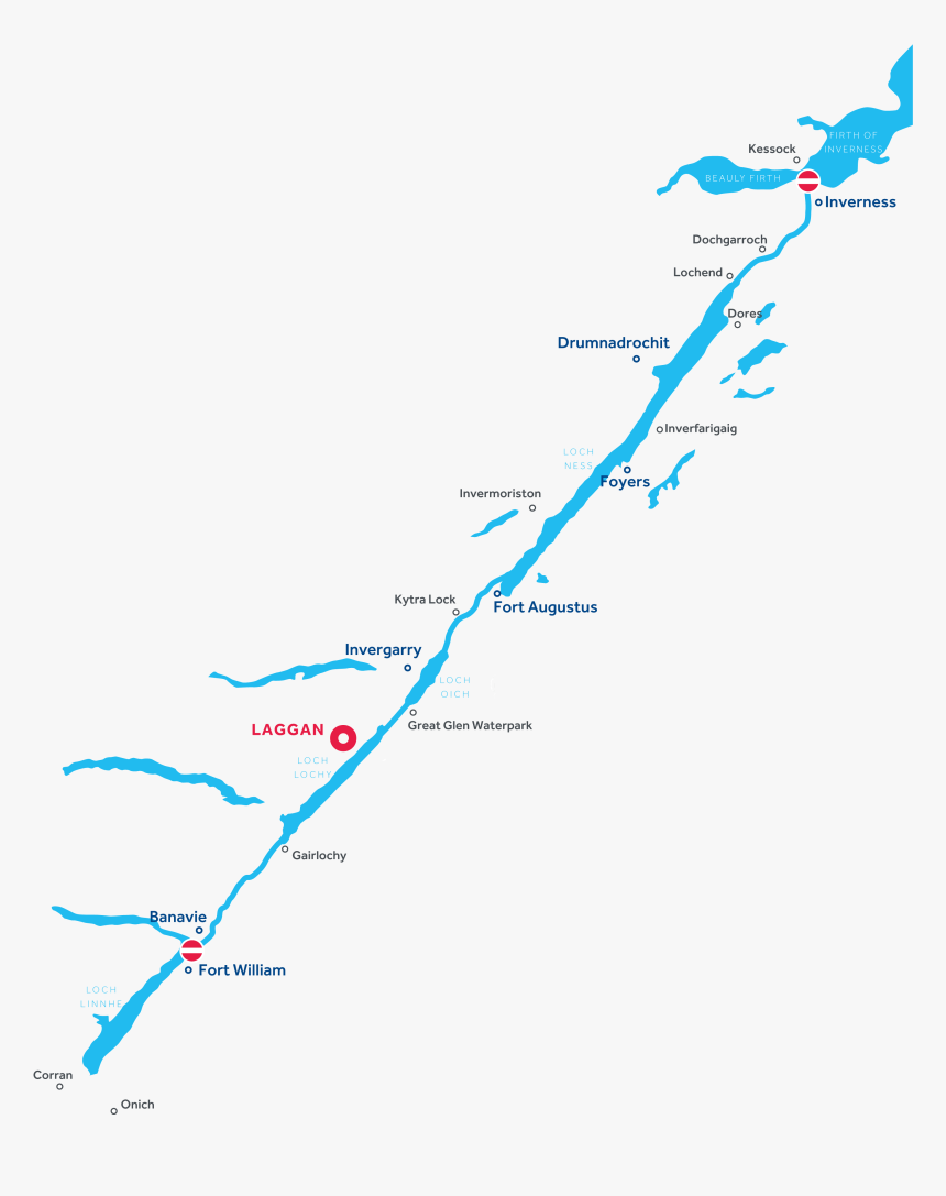 Map Of Caledonian Canal - Canal Caledonio, HD Png Download