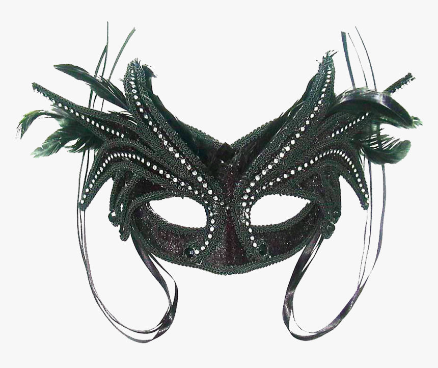 Masks Feathers Black Png, Transparent Png