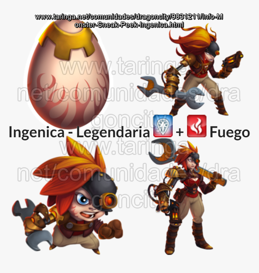 When Ingenica Was A Girl, Captain Copperbeard Was - Monster Legends Breed Ingenica, HD Png Download