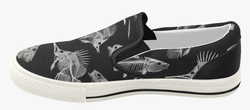 Skeleton Fish Women S Slip-on Canvas Shoes - Fish Skeleton, HD Png Download