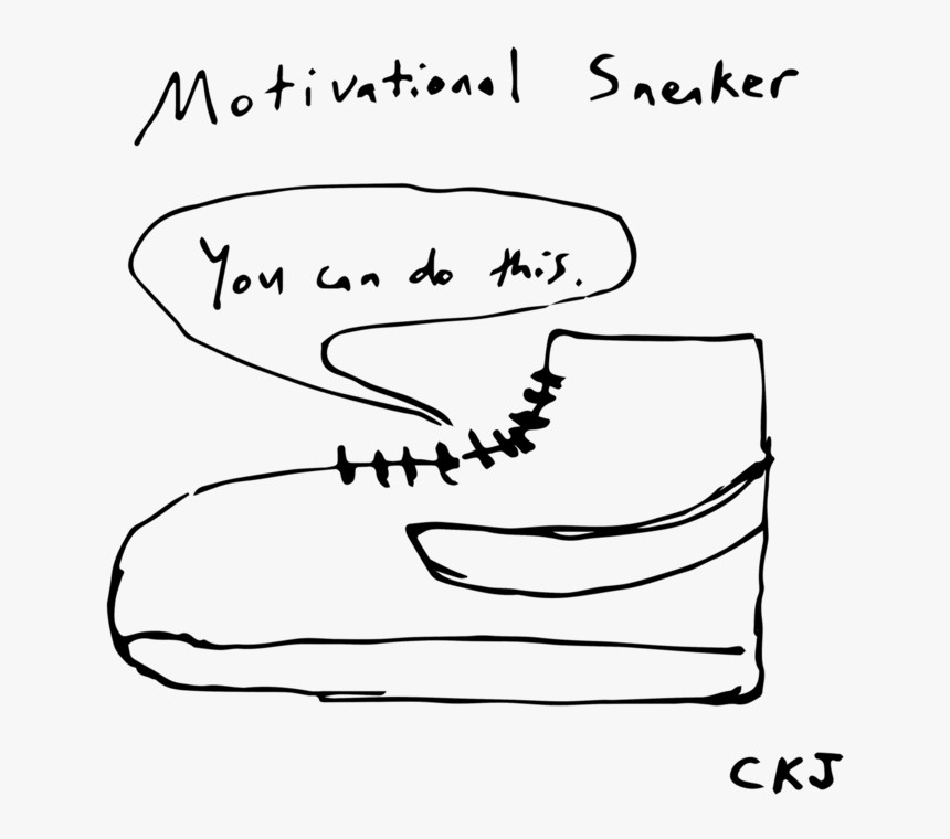 Wi Motivational Sneaker - Line Art, HD Png Download