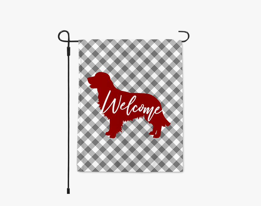 Gingham Golden Retriever Garden Flag 
title Gingham - Birthday Cake Winnie The Pooh, HD Png Download