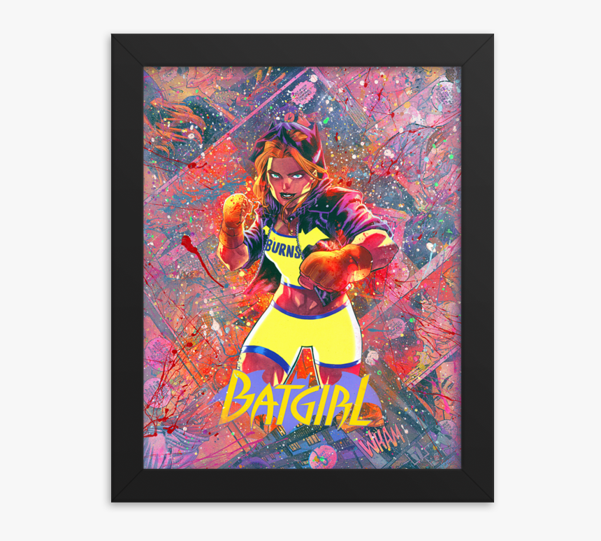Batgirl Comic Canvas Framed Reproduction Print - Painting, HD Png Download
