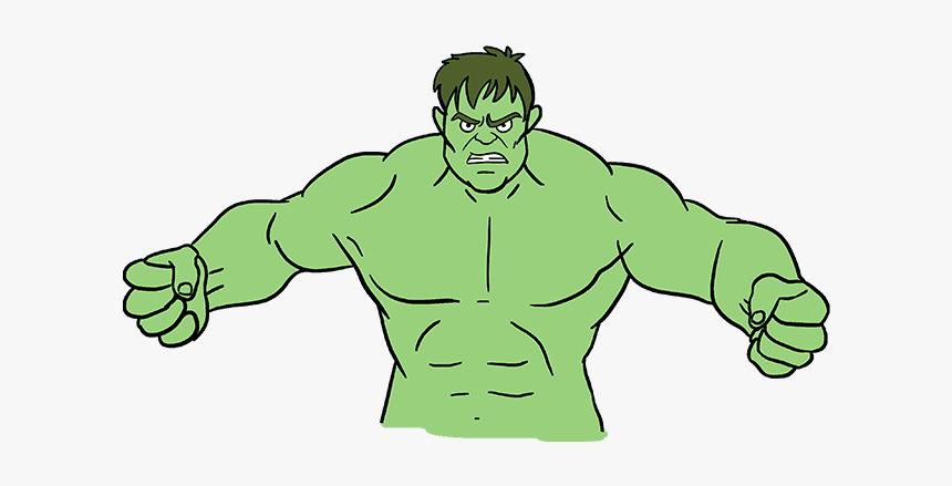 Free Hd Drawing Image - Hulk Drawing Easy, HD Png Download