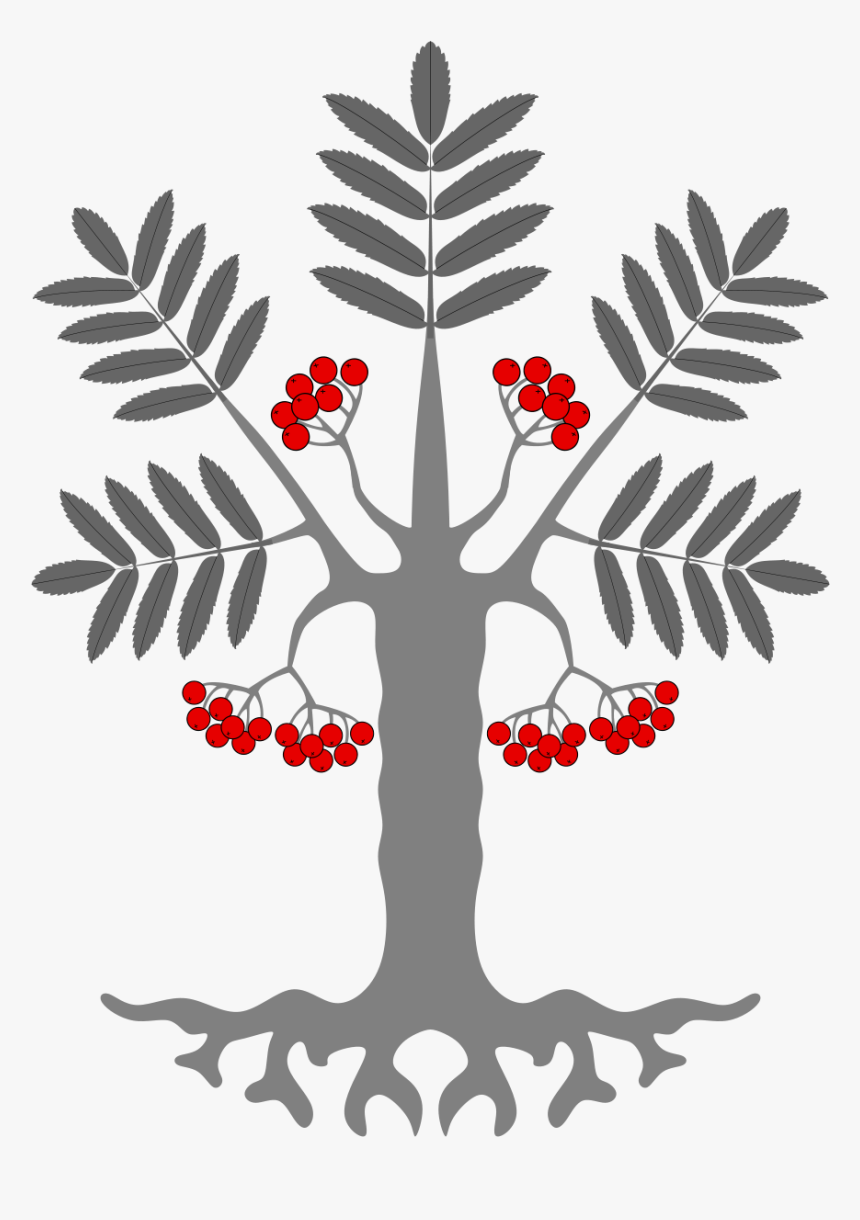 Fruit Tree Hook Earrings, Women S, Pale Blue / Crimson - Heraldic Tree, HD Png Download