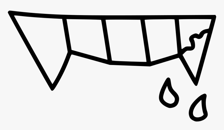 Tooth Teeth Draculla Vampire Blood - Line Art, HD Png Download