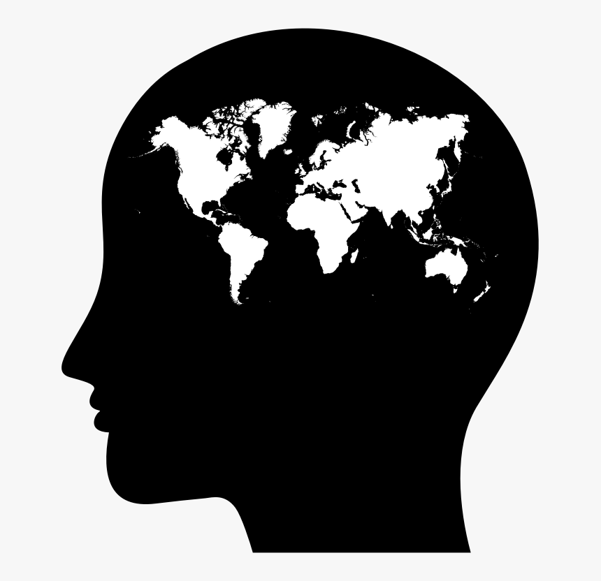 Human Behavior,head,silhouette - World Map Profile, HD Png Download